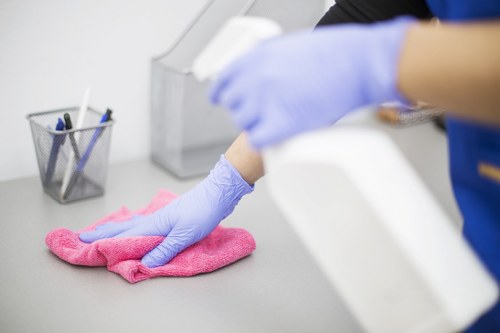 Professional cleaning team at work in a London apartment